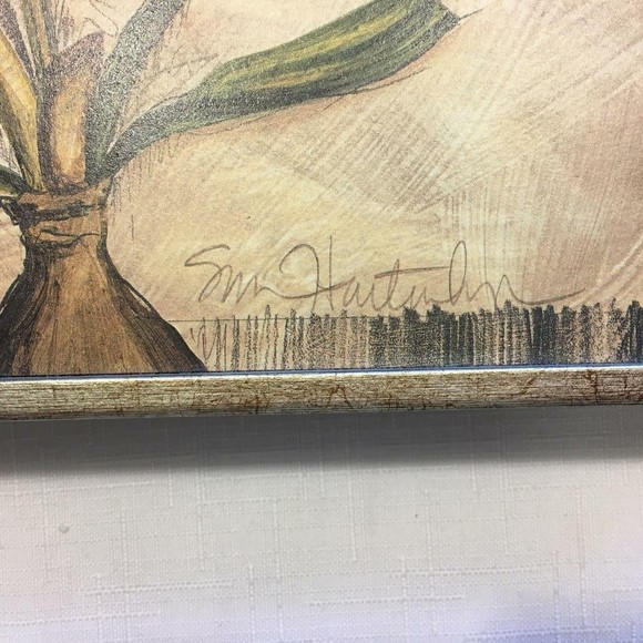 Gold Foil Wood Framed Floral Still Life Print 12" x 12" Lily Tulip Set of 2 - Picture 5 of 12